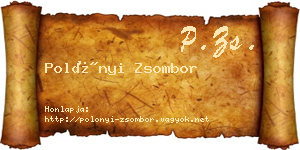 Polónyi Zsombor névjegykártya